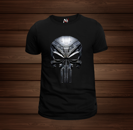 Black T-shirt printed - Iron skull